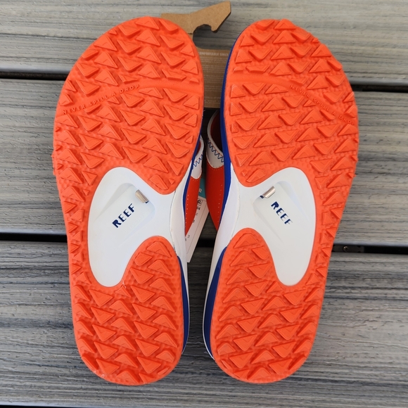 Reef Kids Vibrant Blue and Bright Orange Sandals - Picture 2 of 3